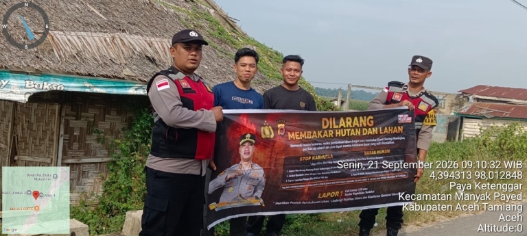 Polsek Manyak Payed Perkuat Patroli Karhutla, Pantau Wilayah Rawan Kebakaran