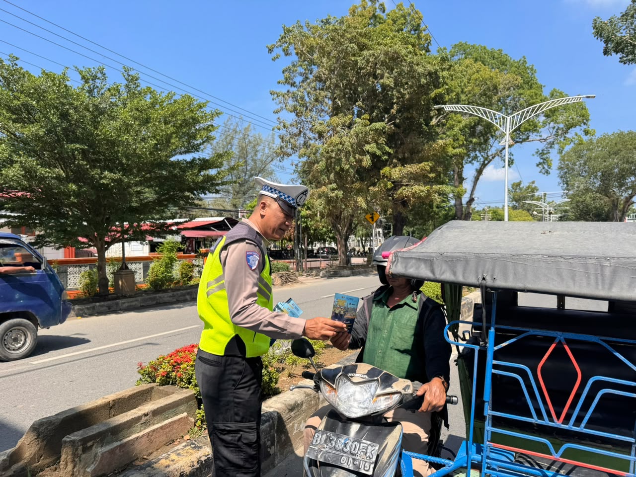 Satlantas Polres Langsa Edukasi Pengguna Jalan, Dorong Tertib Berlalu Lintas