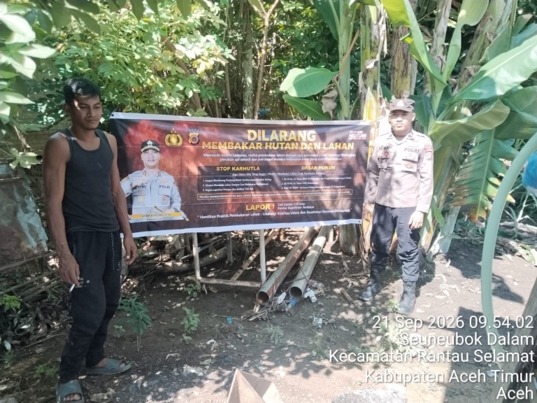 Polsek Rantau Selamat Tingkatkan Patroli Karhutla, Cegah Kebakaran Sejak Dini