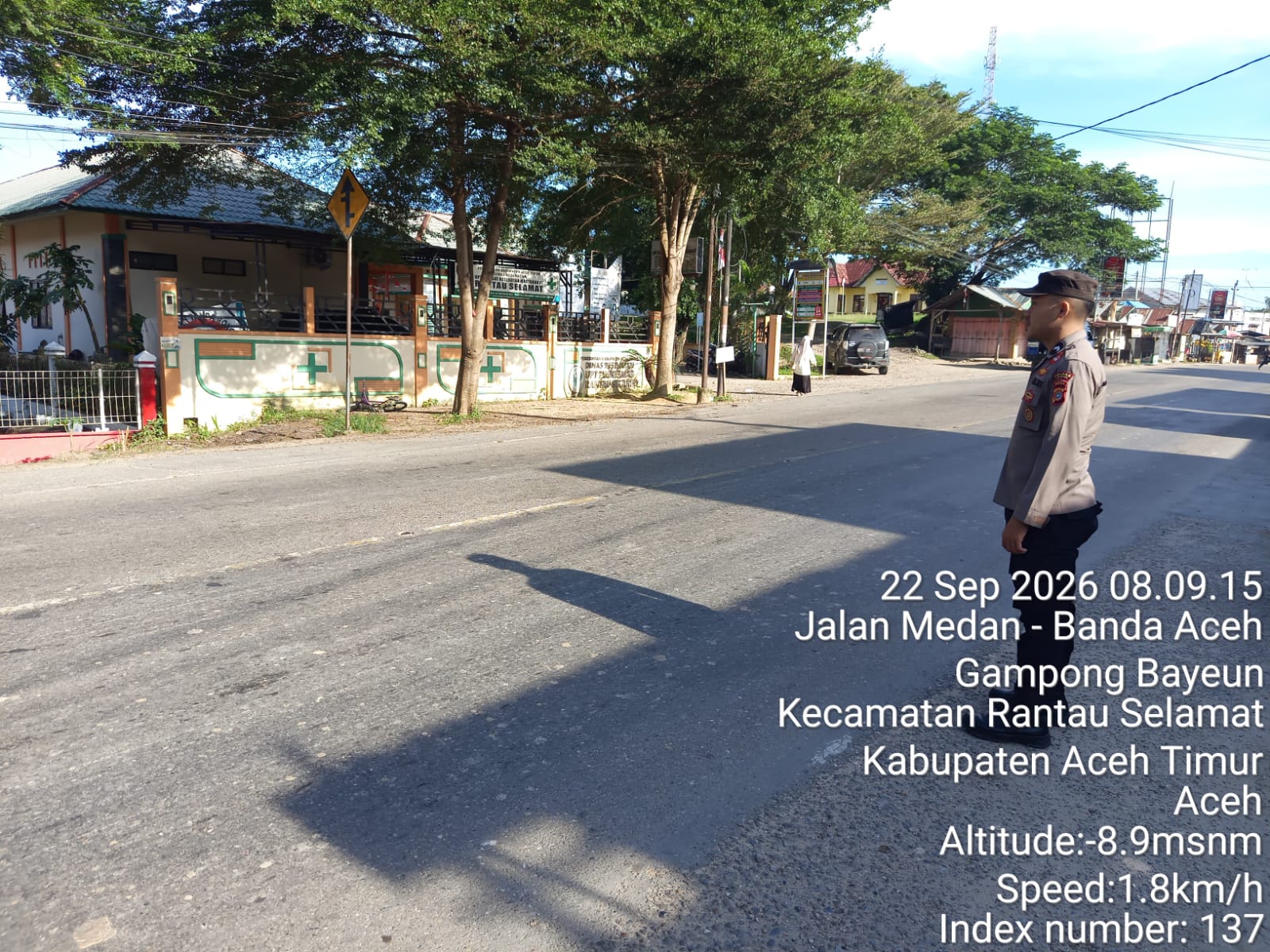 Polsek Rantau Selamat Perkuat Strong Point Pagi, Jaga Keselamatan Pengguna Jalan