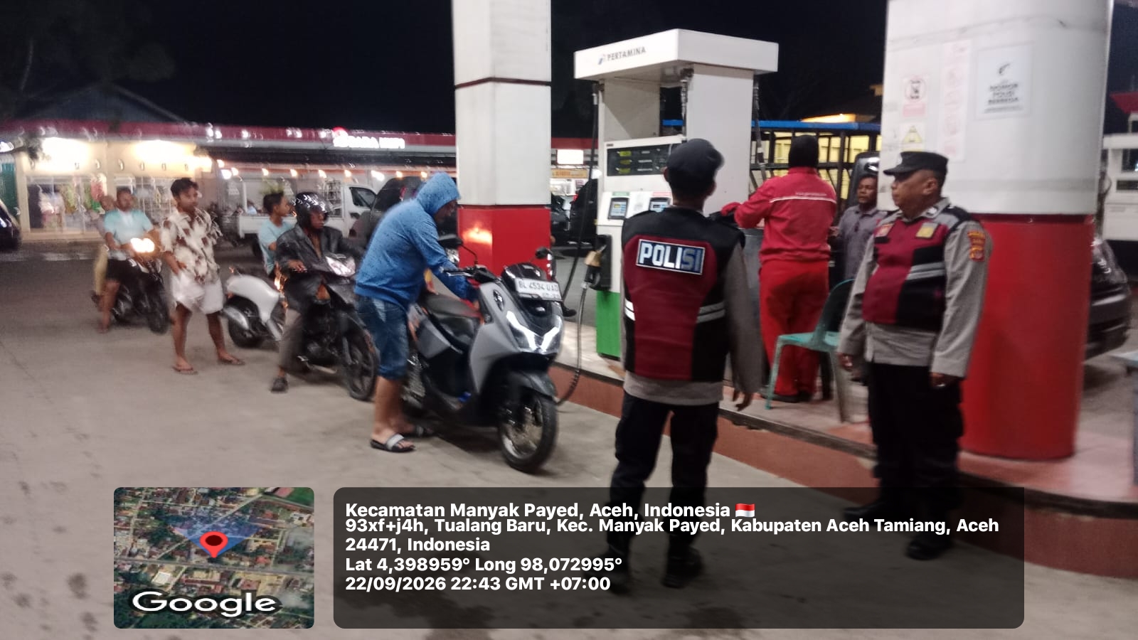 Polsek Manyak Payed Tingkatkan Patroli Malam, Pantau Aktivitas Warga Dan Cegah Gangguan Kamtibmas