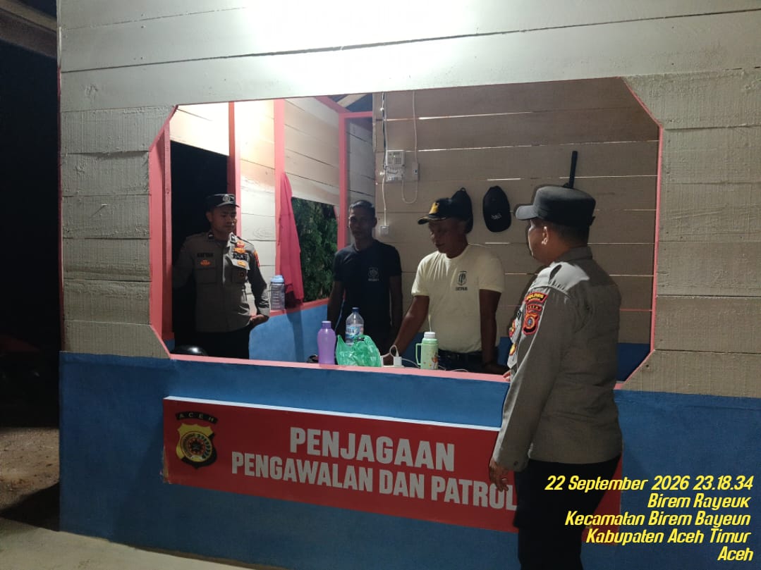 Polsek Birem Bayeun Tingkatkan Patroli, Cegah Gangguan Kamtibmas Dan Pencurian TBS