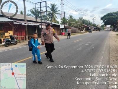 Polsek Sungai Raya Perkuat Pengaturan Lalu Lintas Di Lingkungan Sekolah