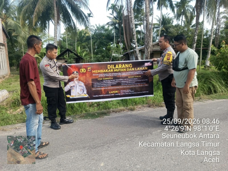 Polsek Langsa Timur Perkuat Patroli Karhutla, Cegah Kebakaran Sejak Dini