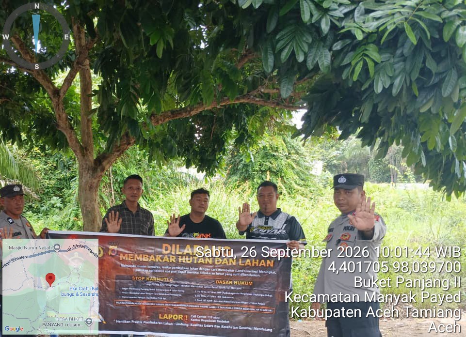 Polsek Manyak Payed Intensifkan Patroli Karhutla, Pantau Wilayah Rawan Kebakaran