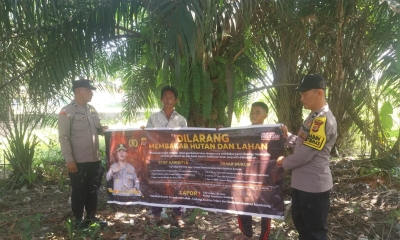Polsek Langsa Barat Gencarkan Sosialisasi Karhutla, Ajak Warga Hentikan Pembakaran Hutan Dan Lahan