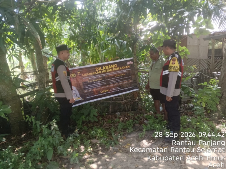 Polsek Rantau Selamat Perkuat Patroli Karhutla, Cegah Kebakaran Sejak Dini