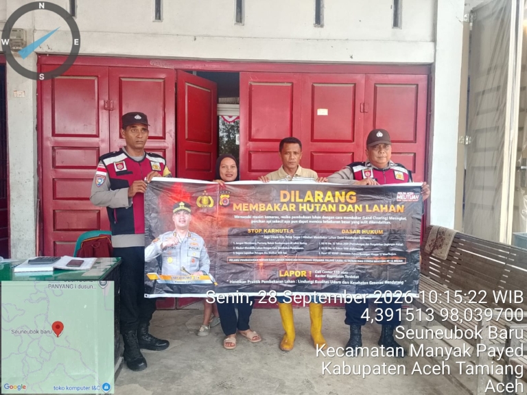 Polsek Manyak Payed Intensifkan Patroli Karhutla, Cegah Kebakaran Hutan Dan Lahan
