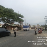Polsek Rantau Selamat Perkuat Strong Point Pagi, Wujudkan Kamtibcarlantas Di Jalan Medan-Banda Aceh