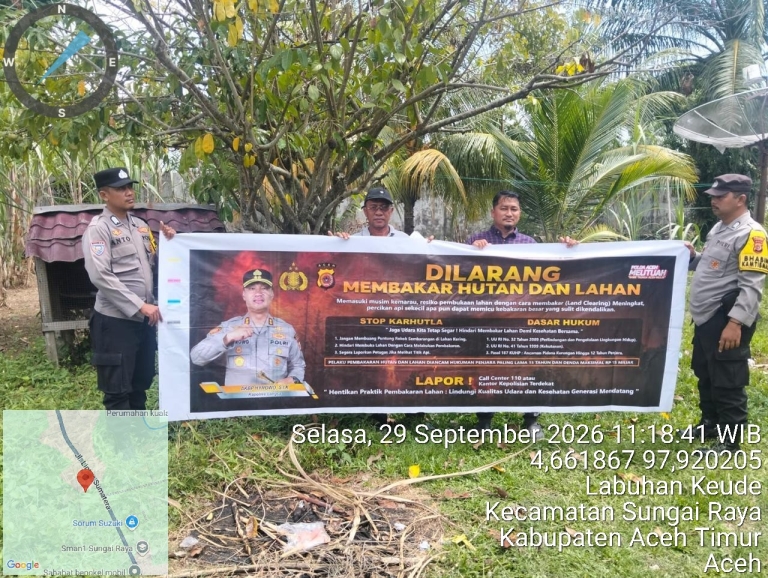 Polsek Sungai Raya Tingkatkan Patroli Karhutla, Antisipasi Kebakaran Sejak Dini