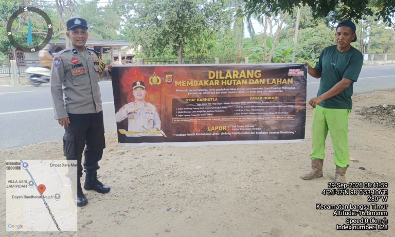 Polsek Langsa Timur Perkuat Patroli Karhutla, Cegah Kebakaran Sejak Dini
