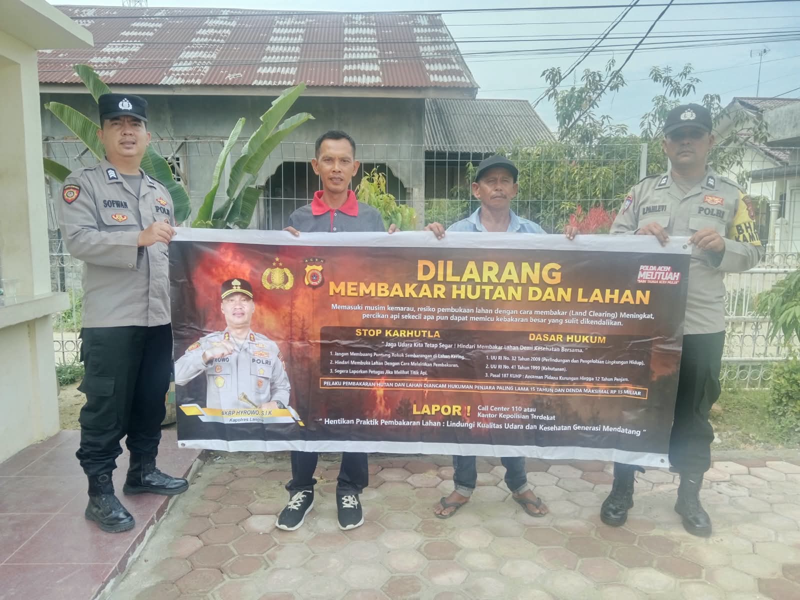 Polsek Langsa Perkuat Patroli Karhutla, Edukasi Warga Cegah Kebakaran Lingkungan