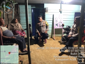 Polsek Sungai Raya Perkuat Patroli Harkamtibmas Pantau Aktivitas Masyarakat