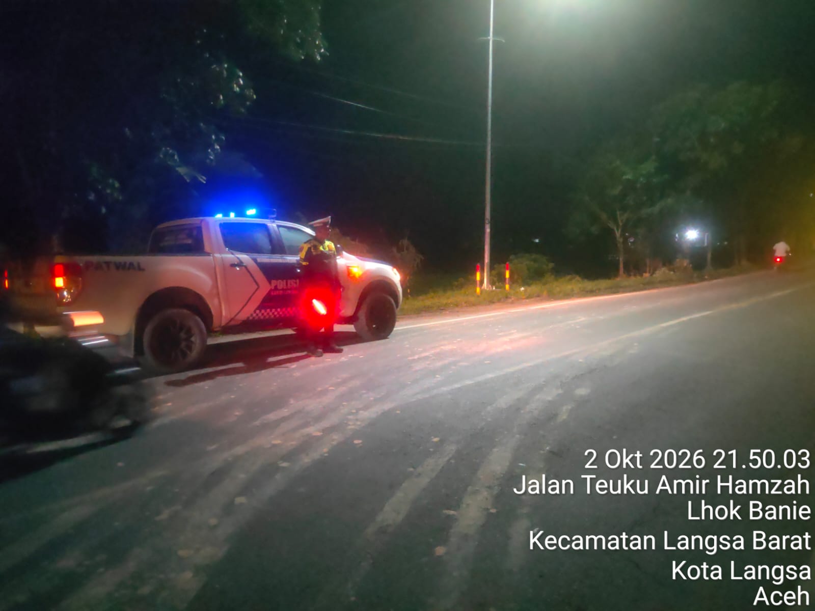 Sat Lantas Polres Langsa Intensifkan Blue Light Patrol Di Jalur Rawan Kecelakaan