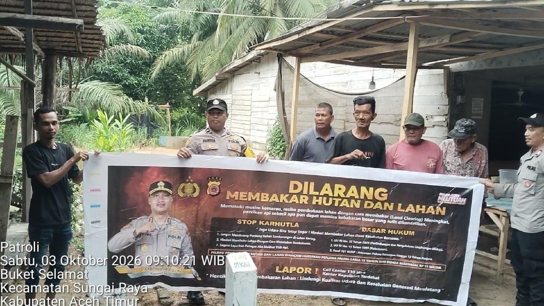 Polsek Sungai Raya Perkuat Patroli Karhutla Cegah Kebakaran Sejak Dini