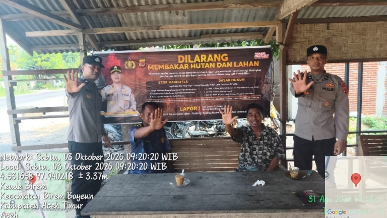 Polsek Birem Bayeun Gencarkan Sosialisasi Karhutla Untuk Lindungi Kelestarian Lingkungan