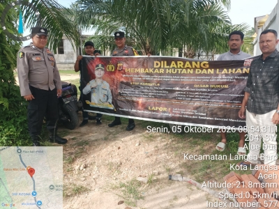 Polsek Langsa Barat Gencarkan Patroli Dan Sosialisasi Karhutla Lindungi Lingkungan