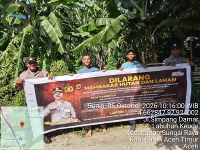 Polsek Sungai Raya Tingkatkan Patroli Karhutla Cegah Kebakaran Hutan Dan Lahan