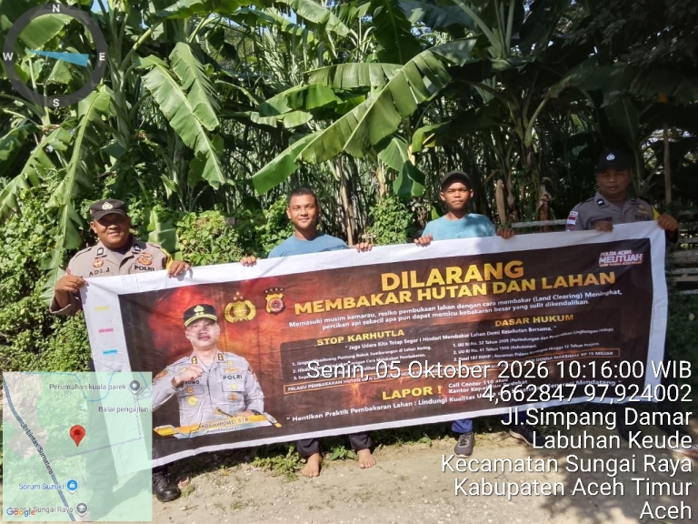 Polsek Sungai Raya Tingkatkan Patroli Karhutla Cegah Kebakaran Hutan Dan Lahan