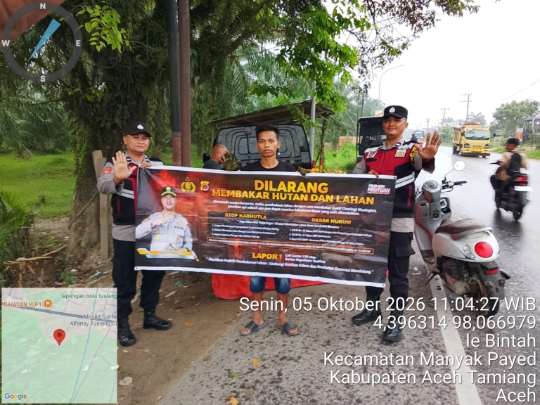 Polsek Manyak Payed Perkuat Patroli Karhutla Cegah Kebakaran Sejak Dini