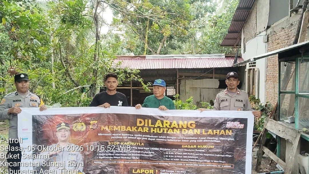 Polsek Sungai Raya Perkuat Patroli Karhutla Cegah Kebakaran Di Wilayah Kecamatan