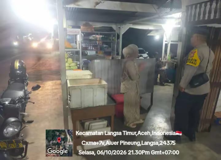 Patroli Dialogis Polsek Langsa Timur Sasar Kawasan Aktivitas Warga Cegah Gangguan Kamtibmas