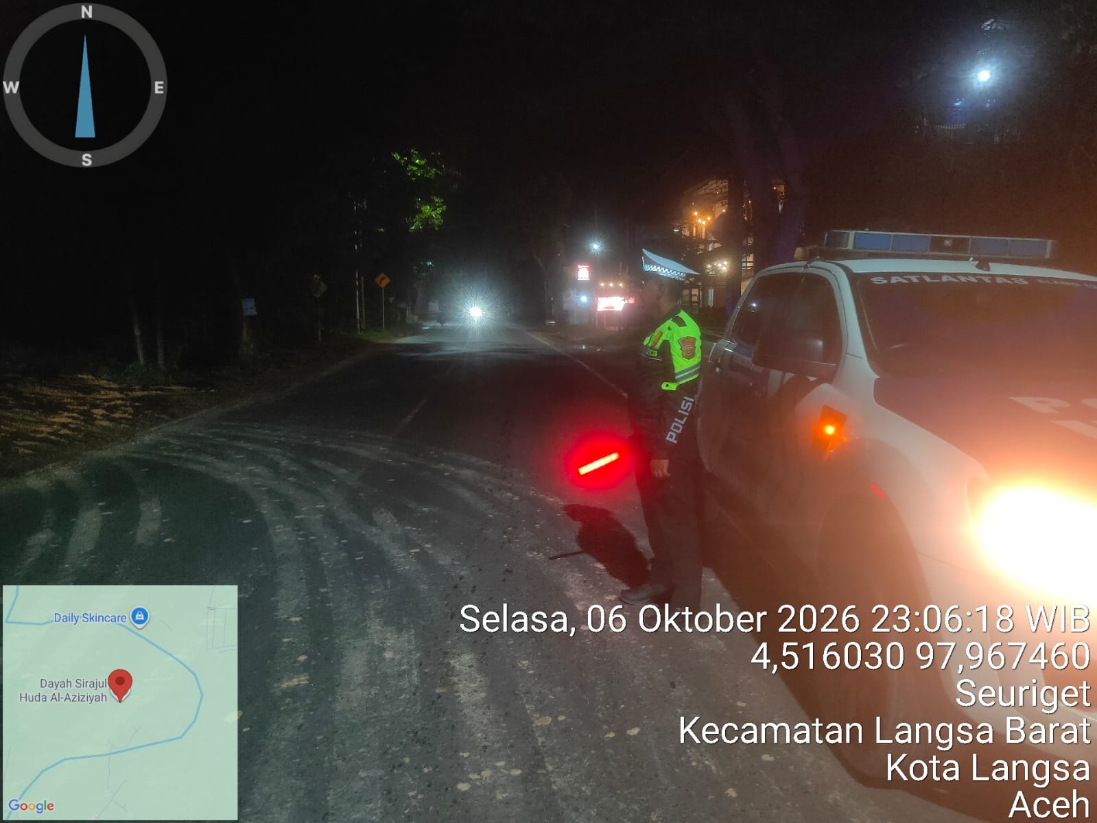 Patroli Blue Light Sat Lantas Polres Langsa Perkuat Keselamatan Di Jalur Lintas Medan–Banda Aceh