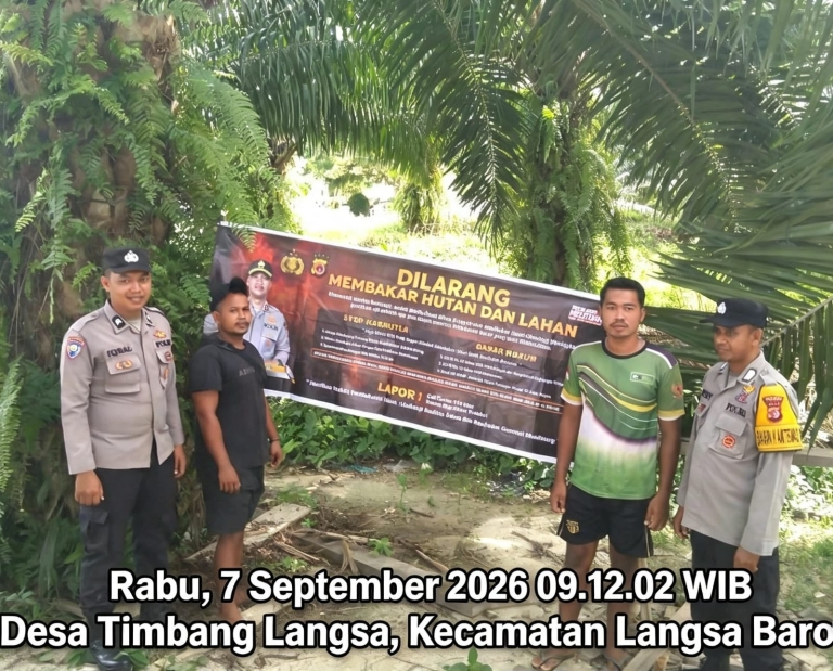 Polsek Langsa Barat Perkuat Pencegahan Karhutla Melalui Patroli Dan Edukasi Masyarakat
