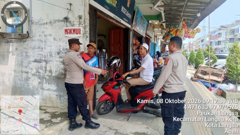 Polsek Langsa Intensifkan Patroli Cegah Premanisme Dan Jaga Kamtibmas Di Pusat Aktivitas Warga