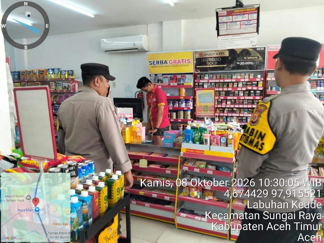 Polsek Sungai Raya Intensifkan Patroli Harkamtibmas Pantau Aktivitas Warga