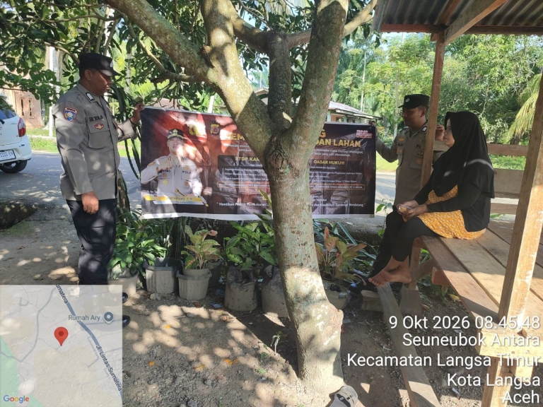 Polsek Langsa Timur Gencarkan Patroli Karhutla Di Gampong Senebok Antara Cegah Kebakaran Sejak Dini