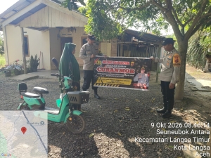 Polsek Langsa Timur Gencarkan Sosialisasi Antisipasi Curanmor Di Gampong Senebok Antara
