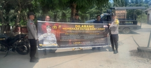 Polsek Langsa Barat Gencarkan Sosialisasi Karhutla Di Gampong Alue Dua Ajak Warga Jaga Kelestarian Lingkungan