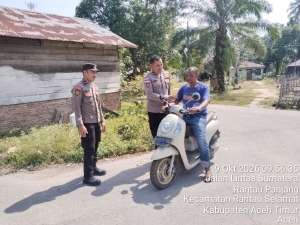 Polsek Rantau Selamat Gencarkan Patroli Dialogis Di Gampong Bayeun Cegah Kriminalitas Dan Jaga Kamtibmas
