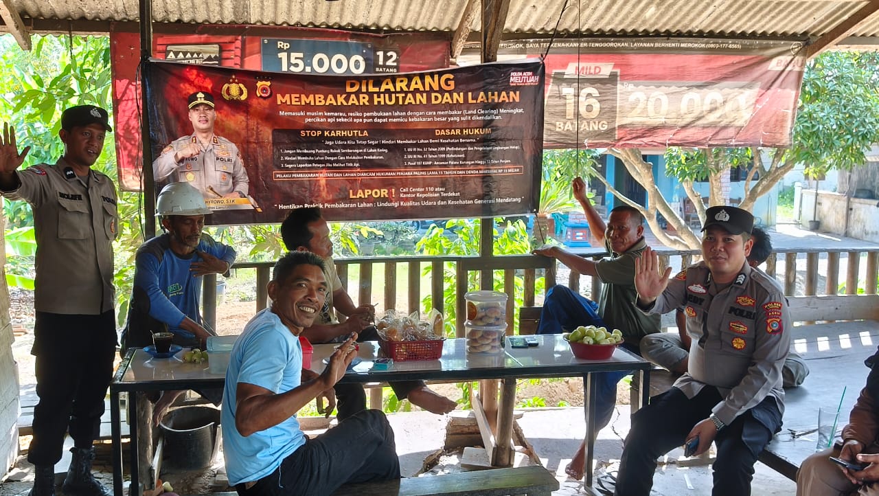 Polsek Birem Bayeun Gencarkan Sosialisasi Karhutla Ajak Warga Stop Bakar Hutan Dan Lahan