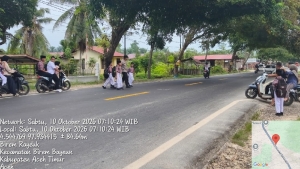 Polsek Birem Bayeun Perkuat Pengaturan Lalu Lintas Di Depan Sekolah Dan Simpang Keude Birem