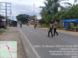 Polsek Sungai Raya Gelar Protap 01 Di Kawasan Sekolah, Tingkatkan Keselamatan Berlalu Lintas