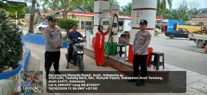 Polsek Manyak Payed Intensifkan Patroli Kamtibmas Di SPBU Dua Dara Dan Sejumlah Objek Vital