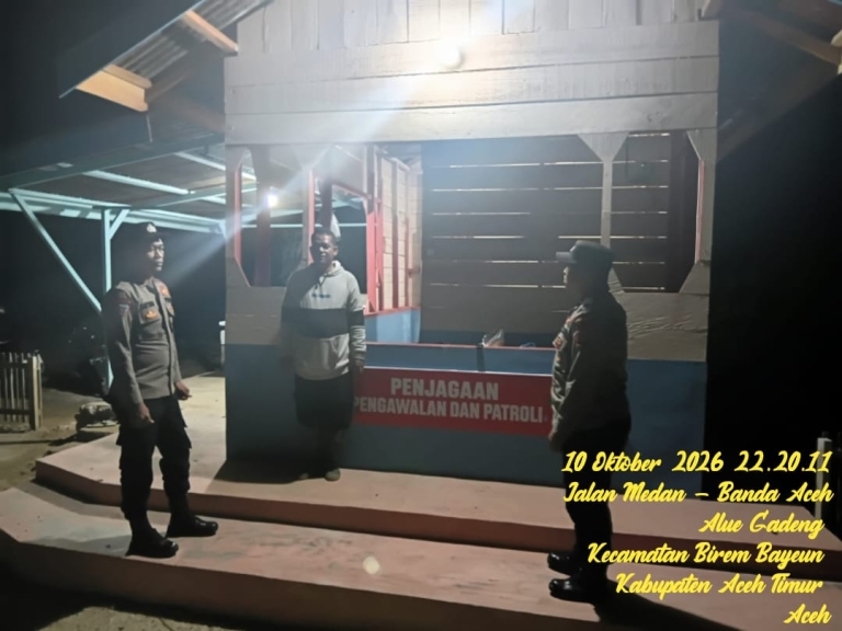 Polsek Birem Bayeun Tingkatkan Patroli Di Birem Rayeuk, Cegah Pencurian Tandan Buah Segar Kelapa Sawit