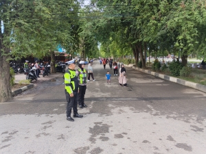 Sat Lantas Polres Langsa Amankan Car Free Day Di Lapangan Merdeka, Pastikan Aktivitas Warga Berjalan Tertib