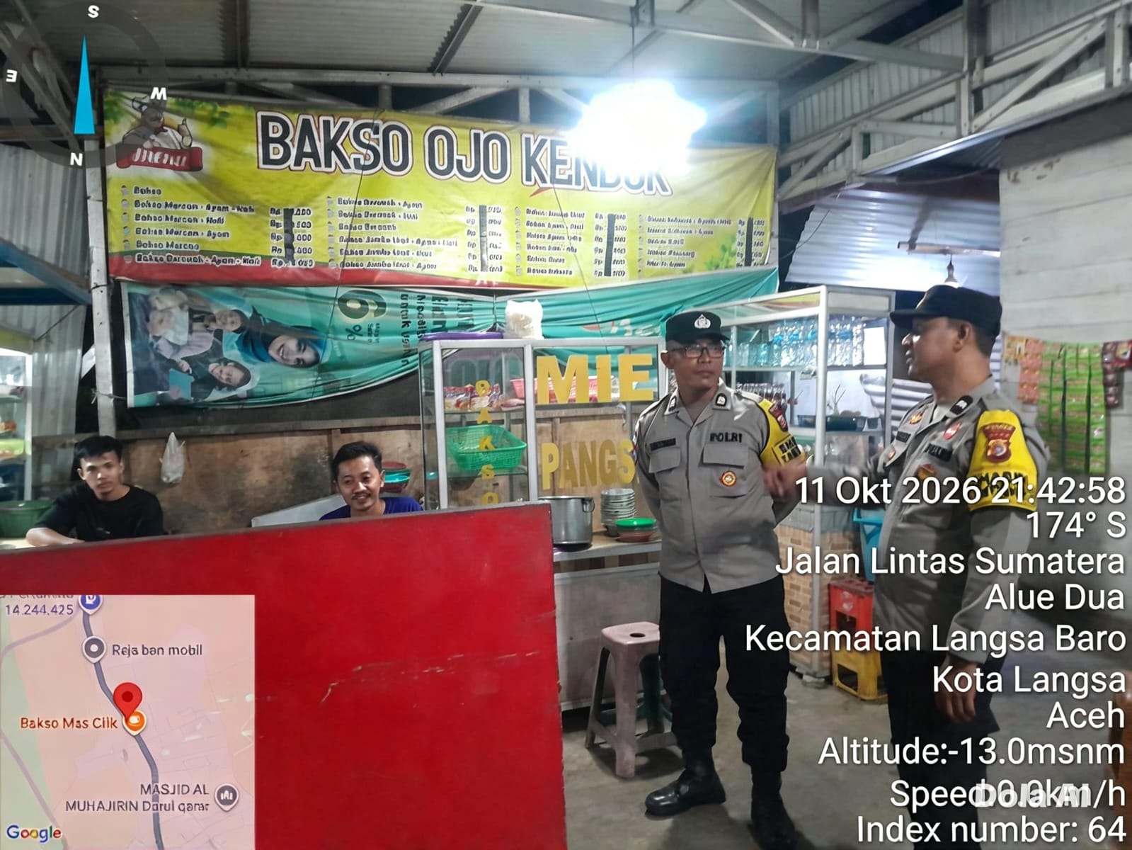 Polsek Langsa Barat Sisir Timbang Langsa Dan Alue Dua, Perkuat Pencegahan Gangguan Keamanan
