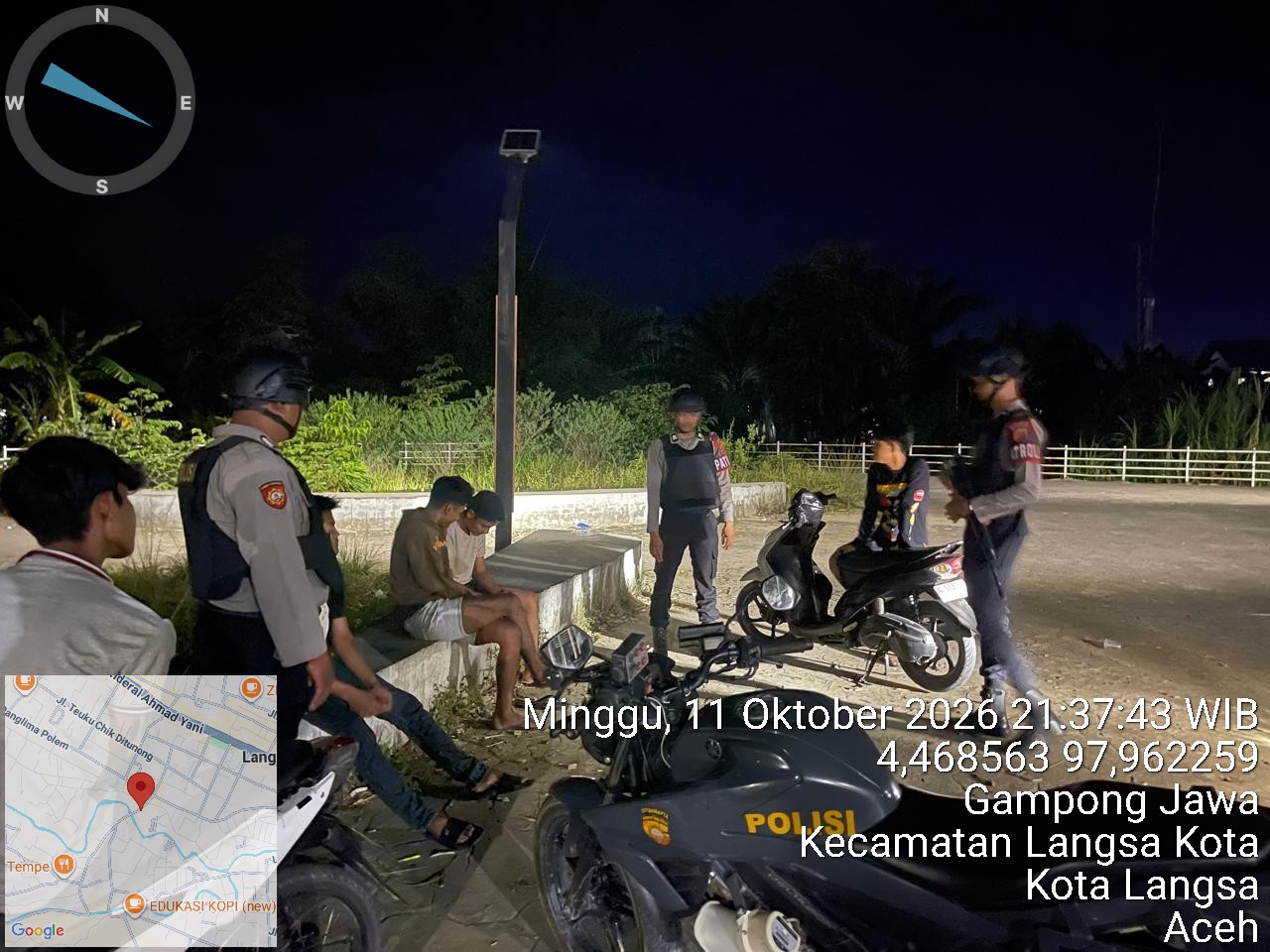 Sat Samapta Polres Langsa Sisir Sejumlah Titik Rawan, Optimalkan Patroli KRYD Jaga Keamanan Malam Hari