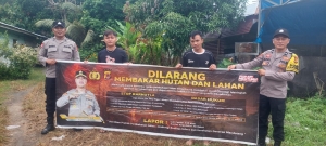 Polsek Langsa Barat Gencarkan Sosialisasi Stop Bakar Hutan Dan Lahan Di Gampong Alue Dua