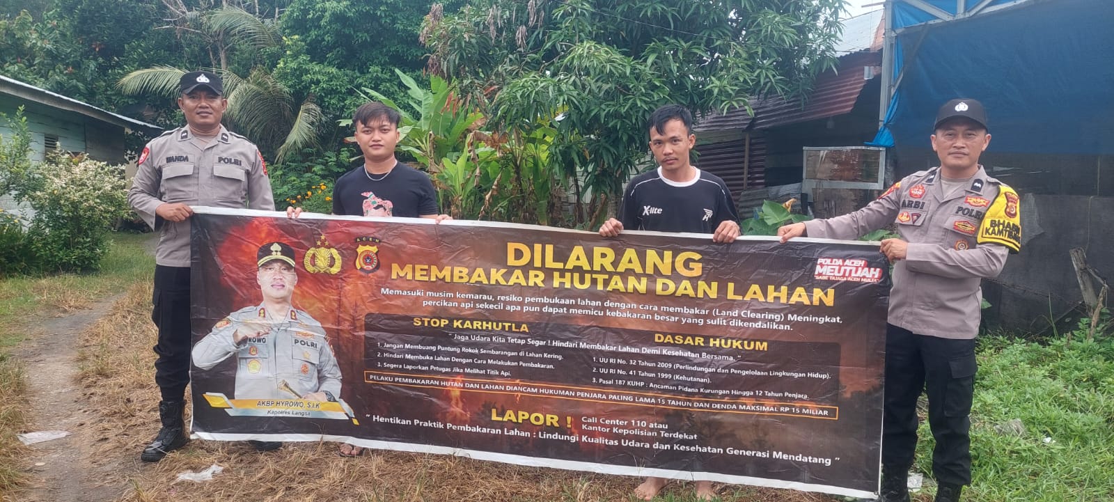 Polsek Langsa Barat Gencarkan Sosialisasi Stop Bakar Hutan Dan Lahan Di Gampong Alue Dua