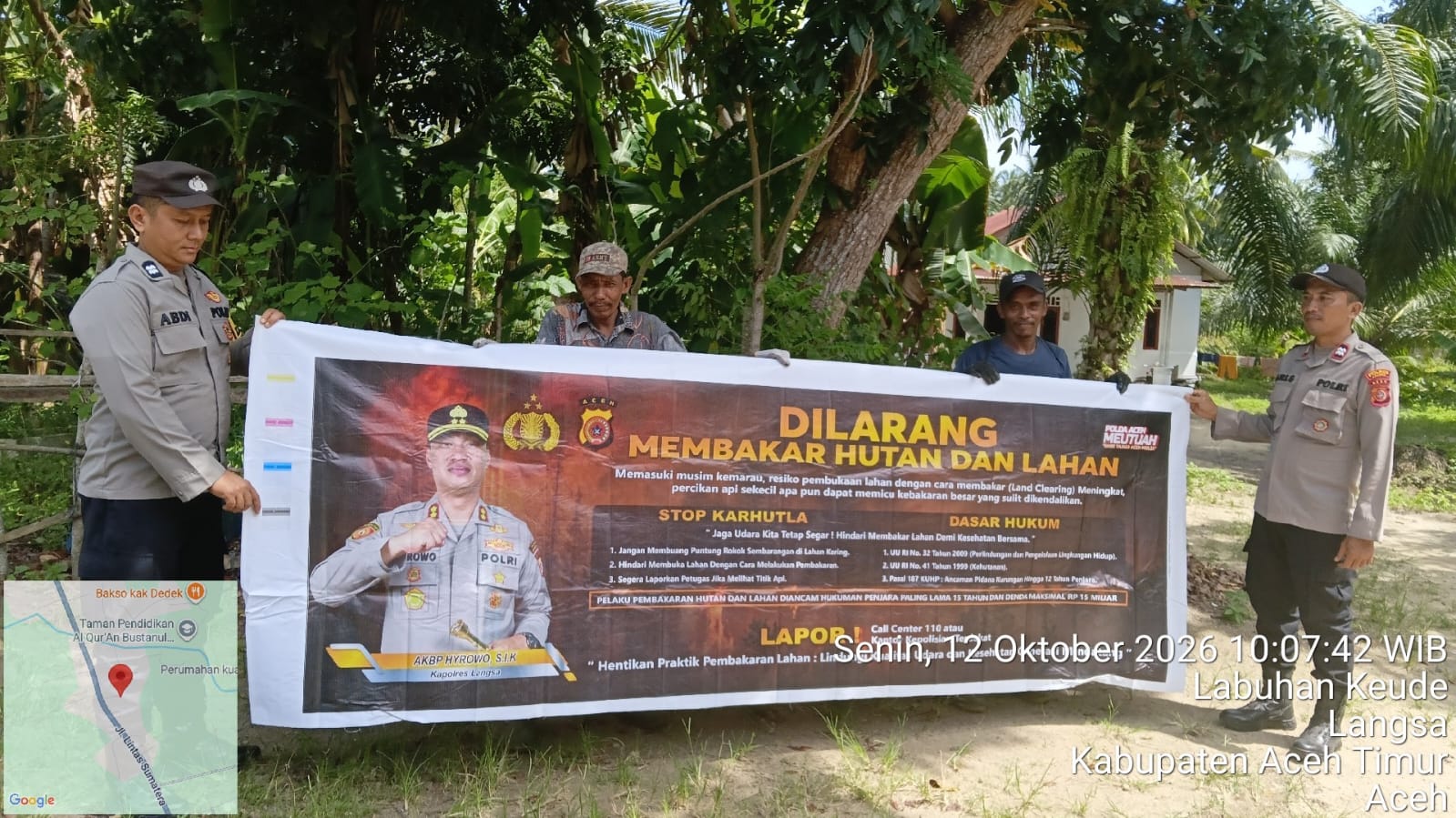 Polsek Sungai Raya Sisir Gampong Labuhan Keude, Perkuat Langkah Pencegahan Karhutla