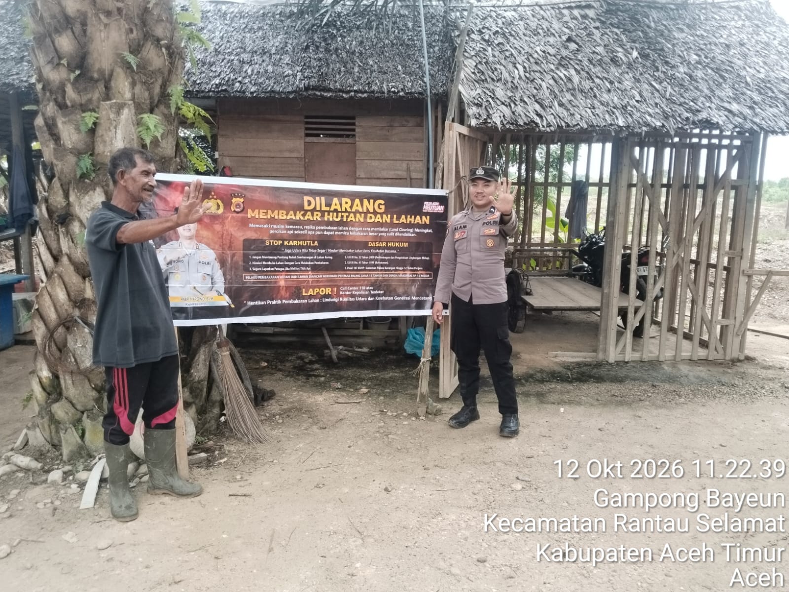 Polsek Rantau Selamat Tingkatkan Patroli Karhutla Di Desa Bayeun, Cegah Kebakaran Sejak Dini