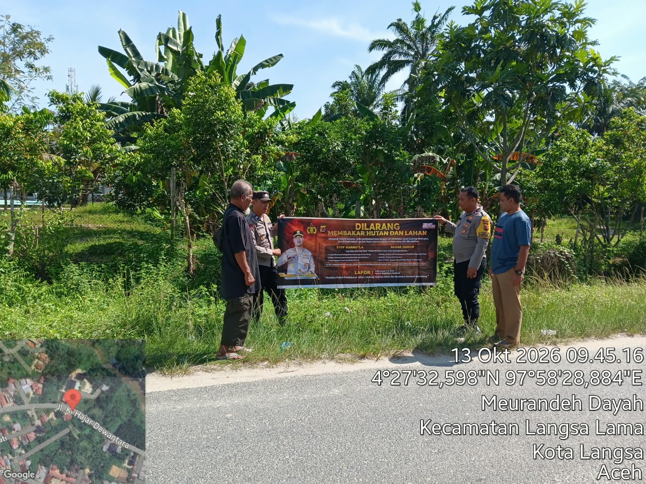 Polsek Langsa Timur Intensifkan Patroli Karhutla, Cegah Kebakaran Lahan Di Gampong Meurandeh Dayah