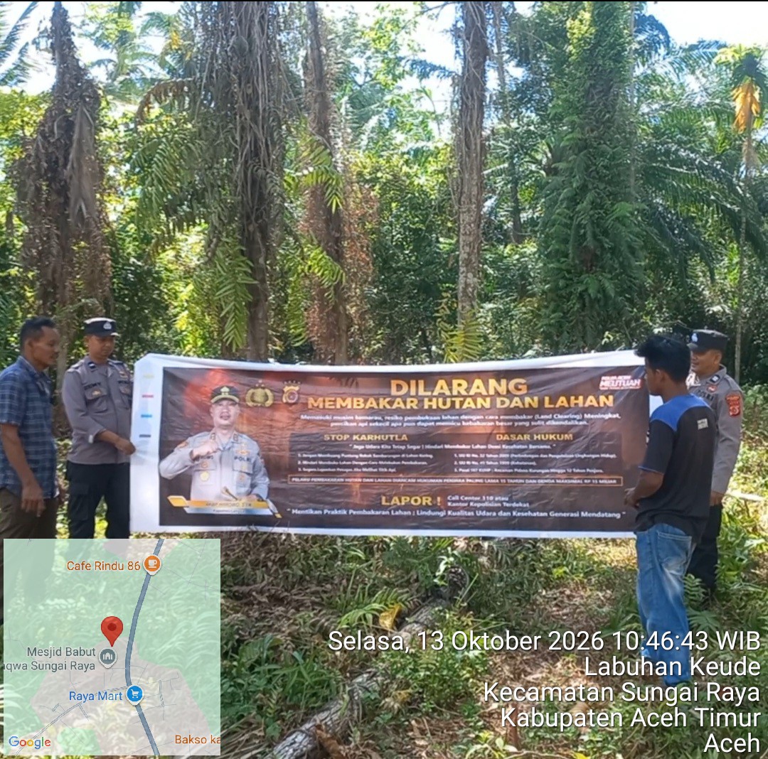 Polsek Sungai Raya Gencarkan Patroli Karhutla, Cegah Kebakaran Hutan Dan Lahan Di Labuhan Keude
