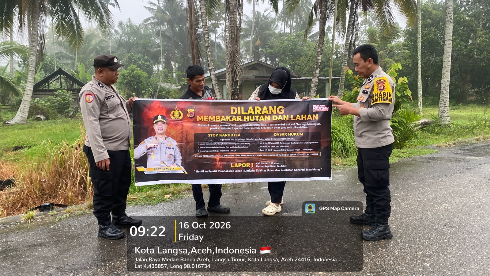 Polsek Langsa Timur Sisir Kawasan Rawan Karhutla, Cegah Kebakaran Lahan Di Gampong Alue Pineung