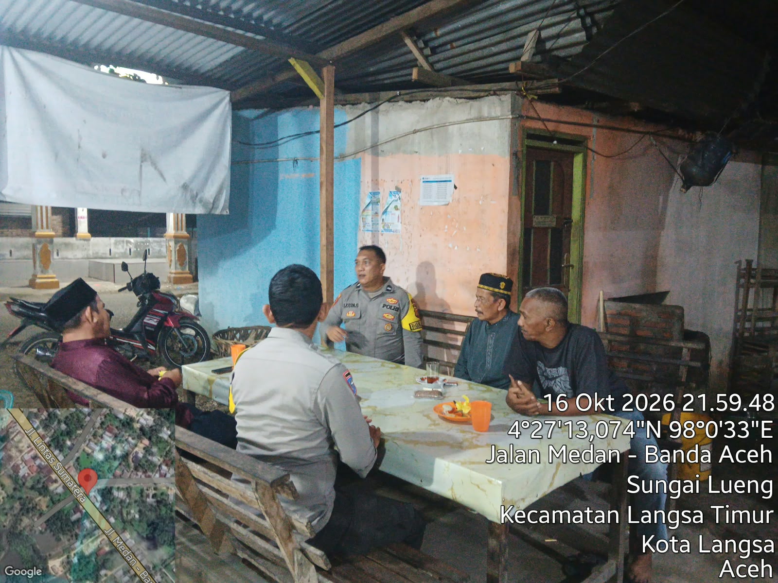 Polsek Langsa Timur Intensifkan Patroli Dialogis Di Desa Sungai Lueng, Antisipasi Gangguan Kamtibmas